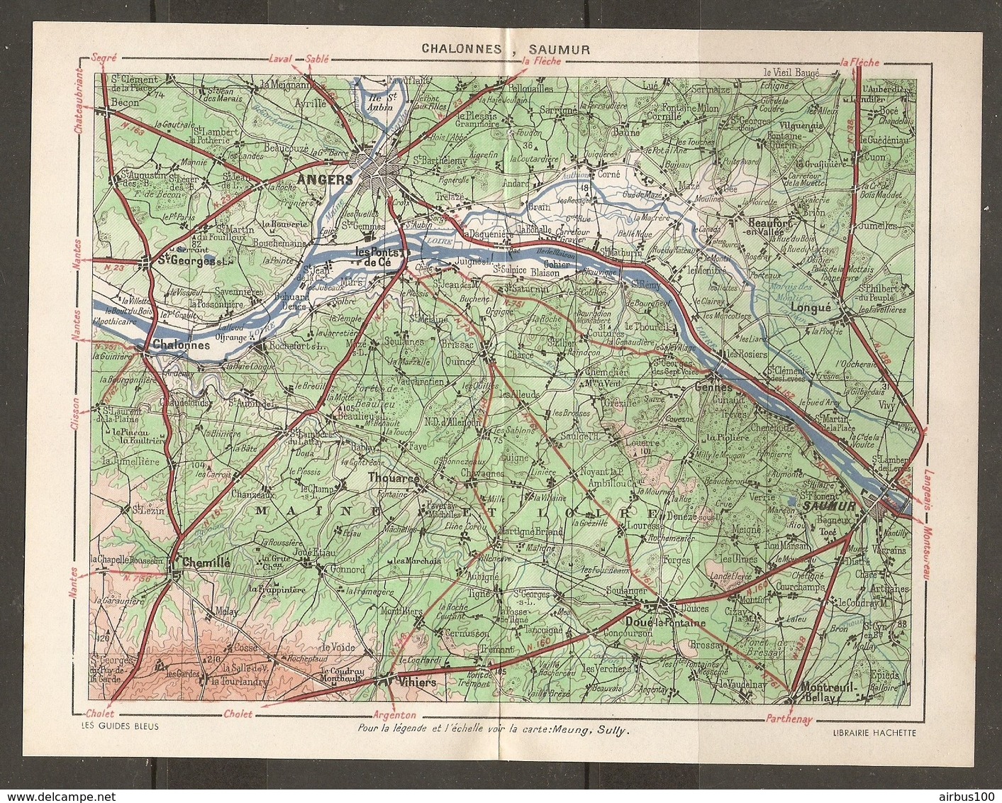 CARTE PLAN 1948 - RÉGION De CHALONNES SAUMUR - MAINE Et LOIRE CHEMILLÉ LONGUÉ BEAUFORT VIHIERS - Cartes Topographiques