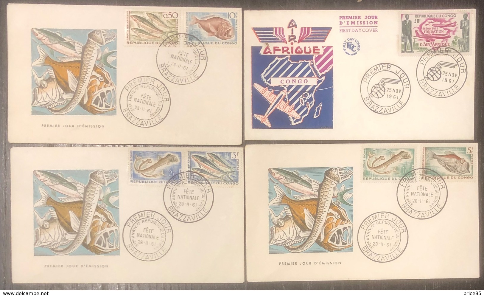 Congo - FDC - Premier Jour - Lot De 4 FDC - Thématique Divers - 1961 - FDC