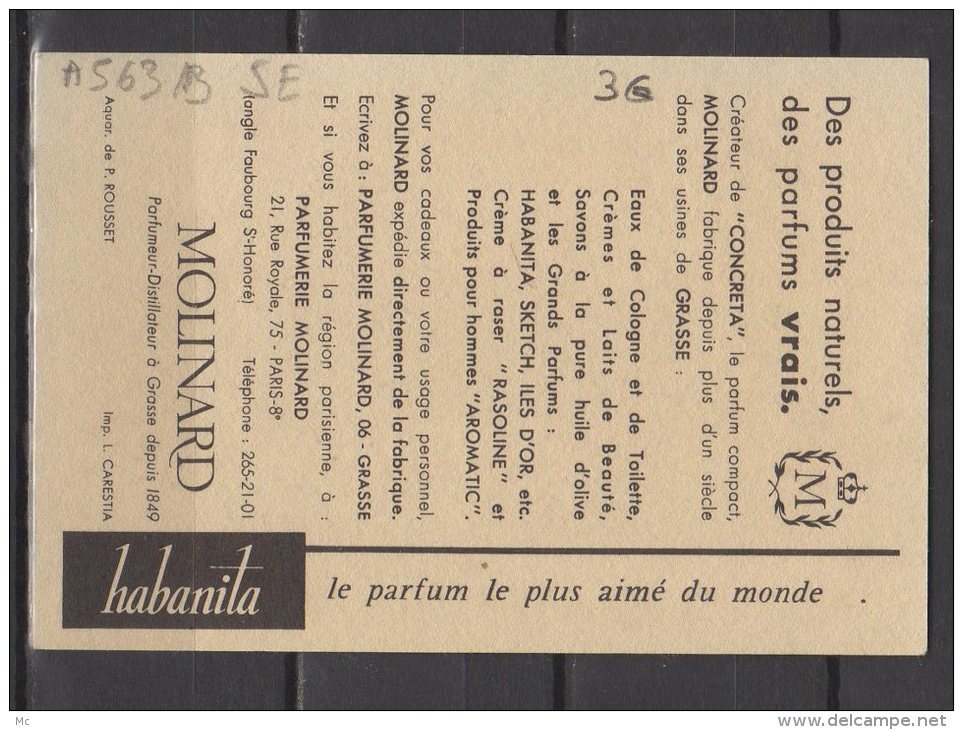 Carte Parfumée -  Molinard  - Jardins De La Parfumerie - Grasse - Antiquariat (bis 1960)