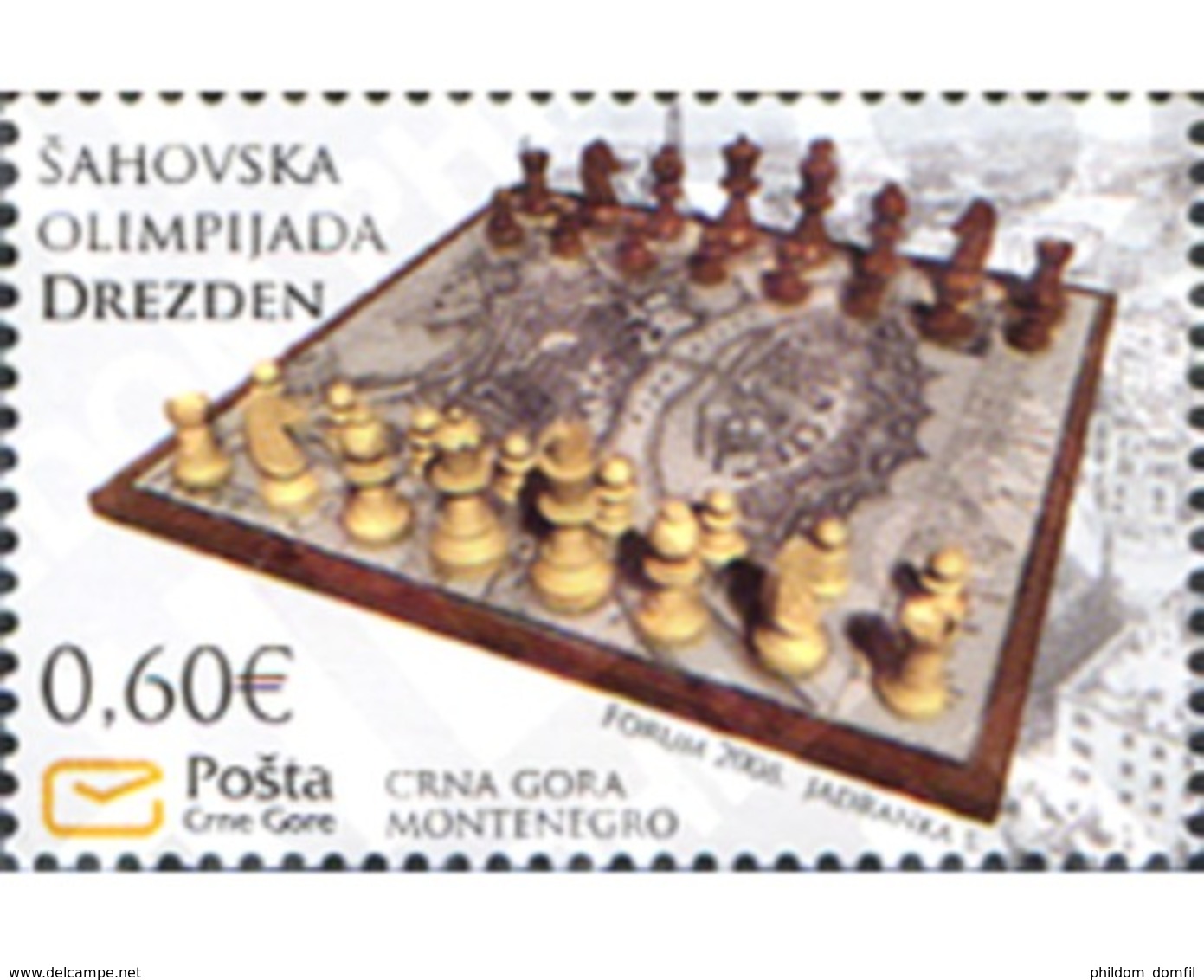 Ref. 223490 * MNH * - MONTENEGRO. 2008. WORLD CHESS CHAMPIONSHIP IN DRESDEN-2008 . OLIMPIADA MUNDIAL DE AJEDREZ EN DREZD - Montenegro