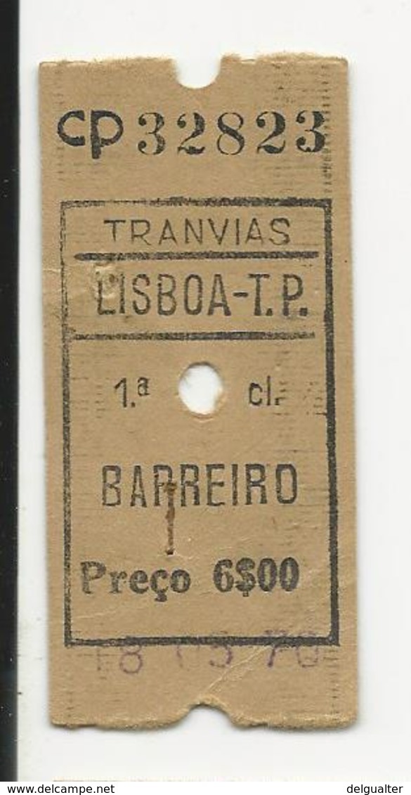 Ticket Portugal CP Tranvias Lisboa-T.P. 1ª Classe - Europe