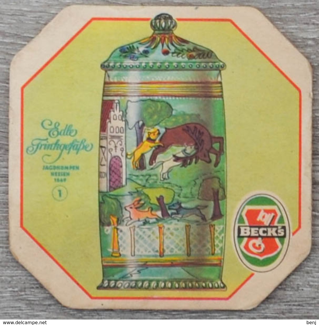 Sous-bock BECK'S Edle Frinkgefasse Jagdhumpen Hessen 1669 1 Bierdeckel Bierviltje Coaster (CX) - Sous-bocks