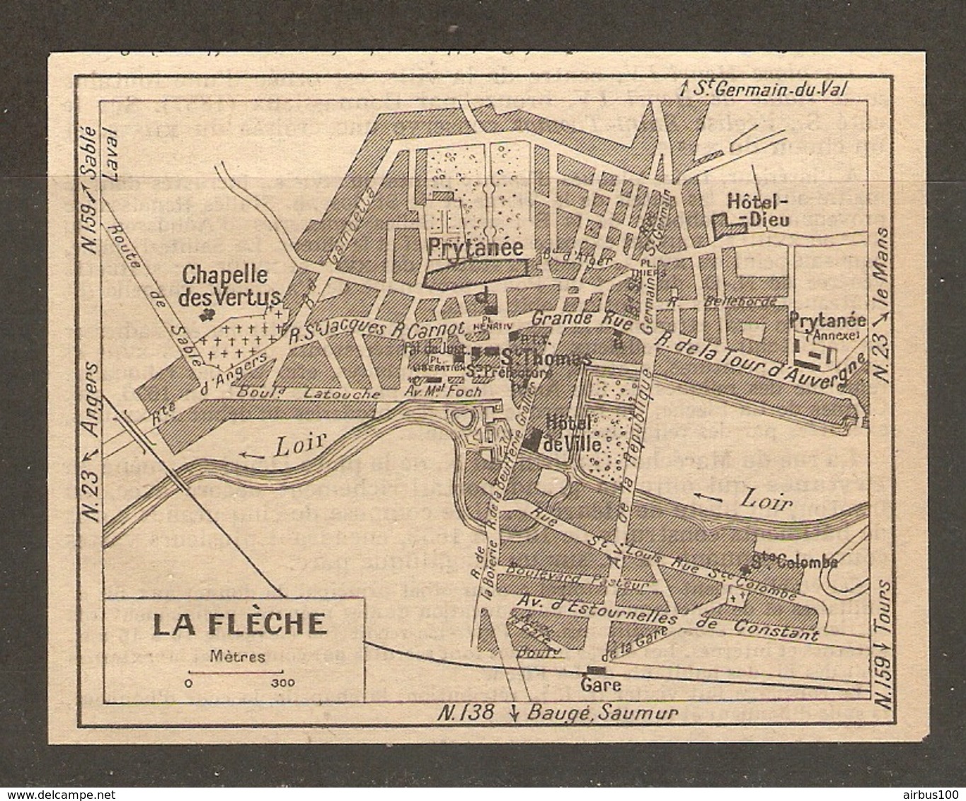 CARTE PLAN 1948 - LA FLECHE - CHAPELLE Des VERTUS PRYTANÉE Et PRYTANÉE ANNEXE - Cartes Topographiques