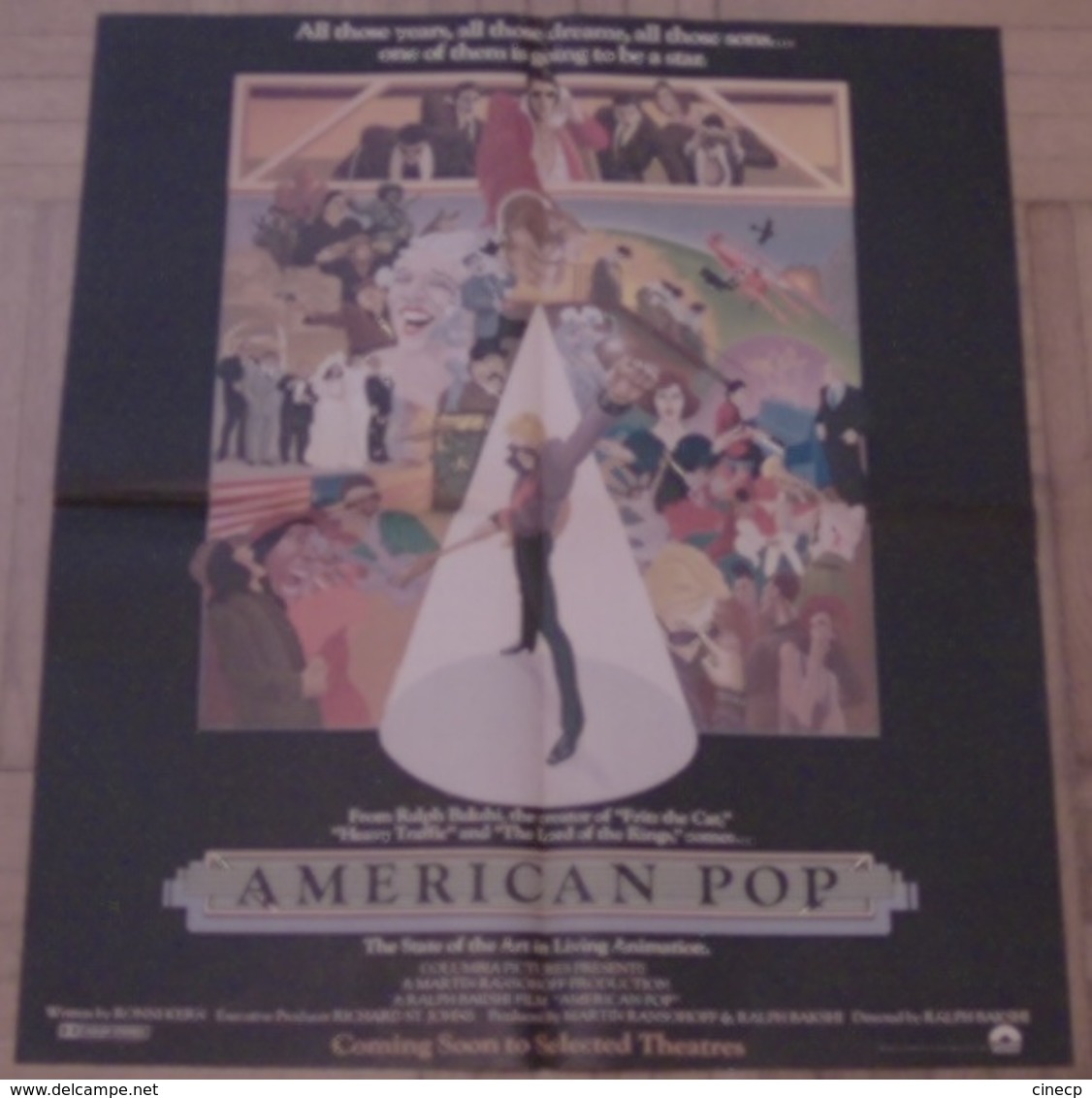 AFFICHE CINEMA FILM AMERICAN POP DESSIN ANIME JUDAICA MUSIQUE TBE 1981 AMERICAINE ? + Verso SYNOPSIS - Posters