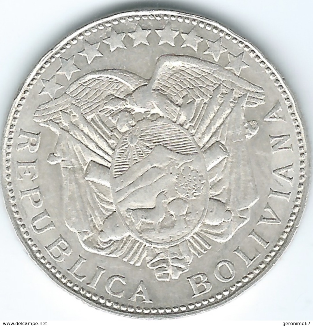 Bolivia - ½ Medio Boliviano / 50 Centavos - 1900 - KM175.2 - Santiago Mint - AUNC - Bolivië