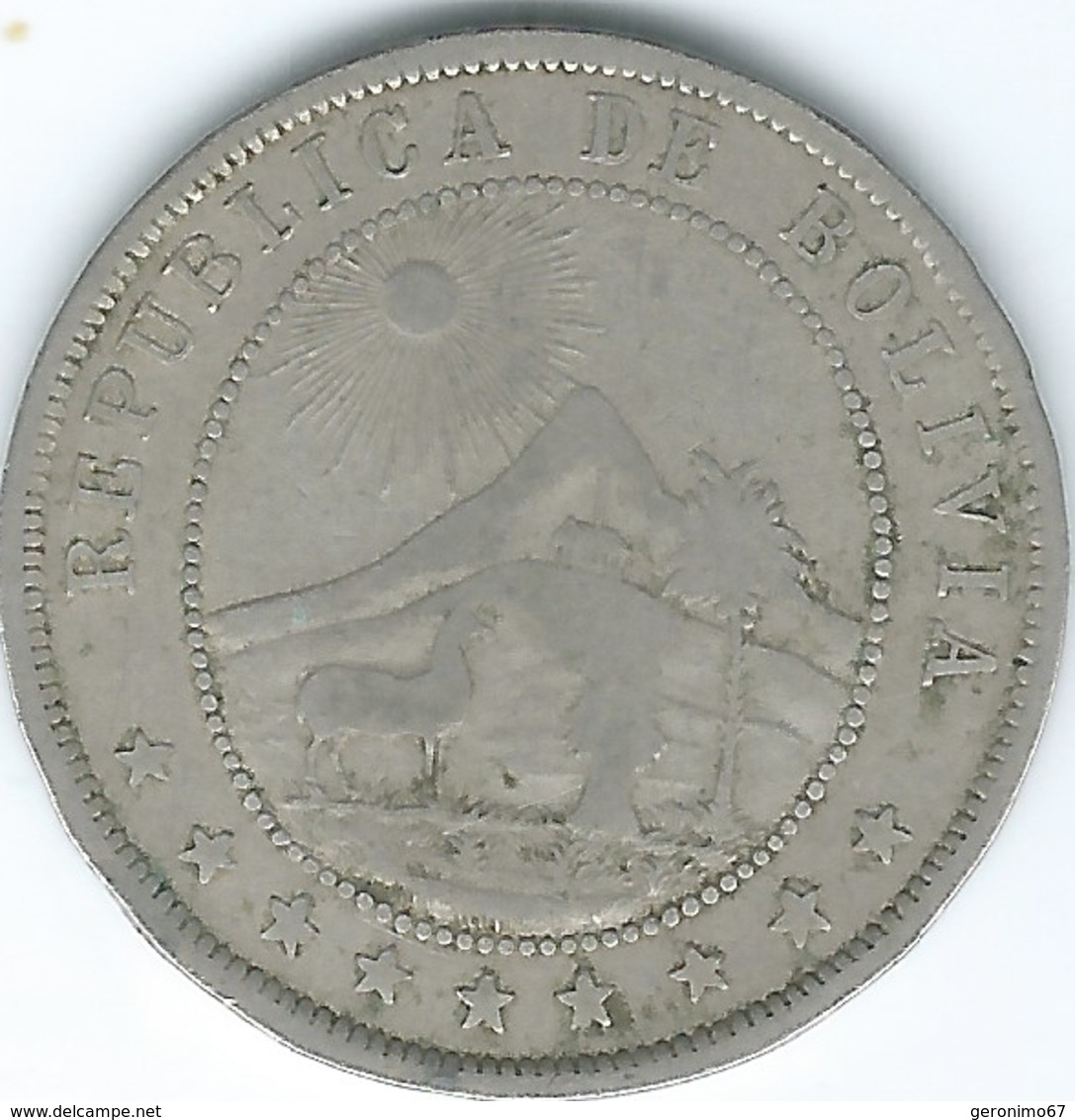 Bolivia - 10 Centavos - 1918 - KM174.1 - Medal Alignment & No Privy Marks - Bolivie