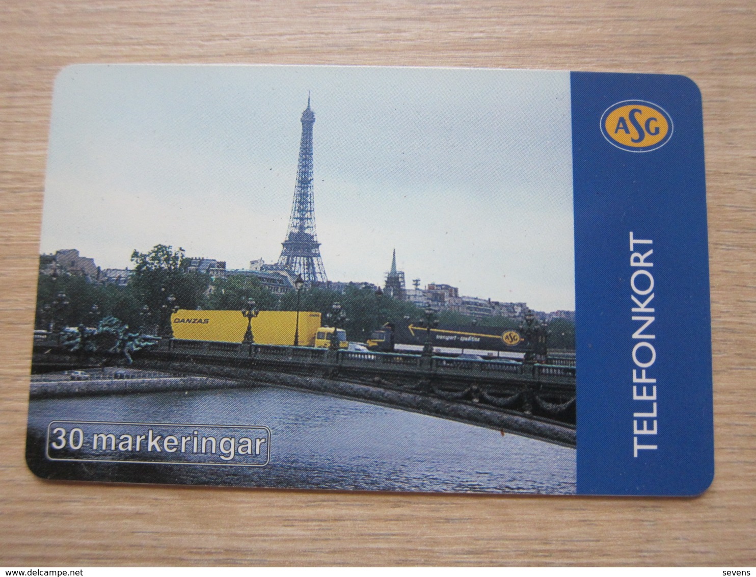 30 Markeringar Chip Phonecard, ASG Sweden,Eiffel Tower, 7000 Pieces,looks Mint - Zweden