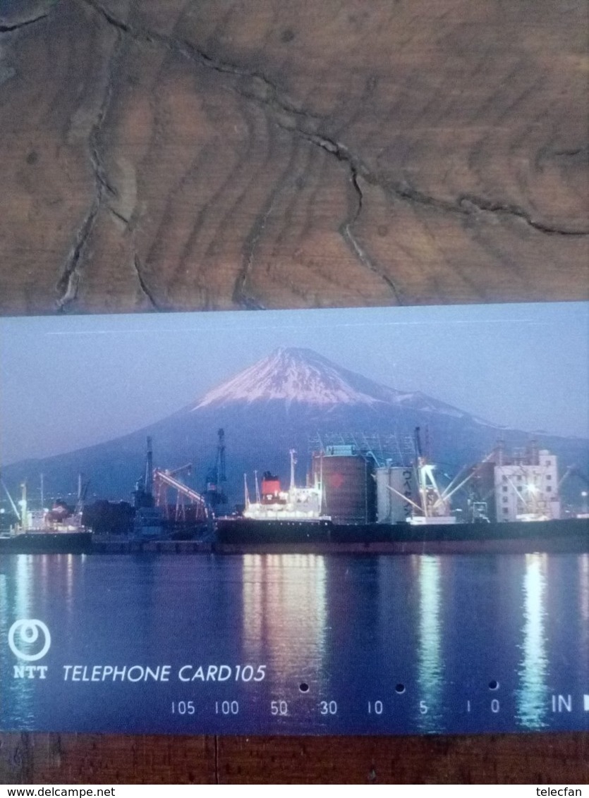 JAPON JAPAN MONT FUJI YAMA  DOS INVERSE REVERSE BACK VERY RARE 105U UT - Vulcani