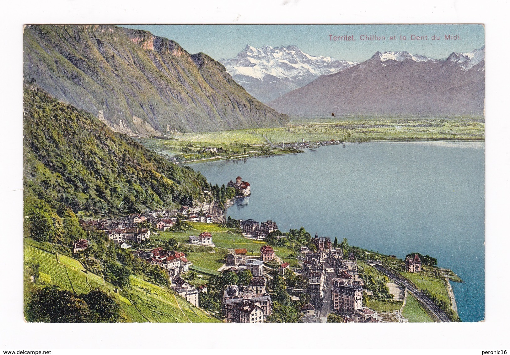 Joli CPA Coul. Territet, Chillon, Dent Du Midi, Suisse - Other & Unclassified