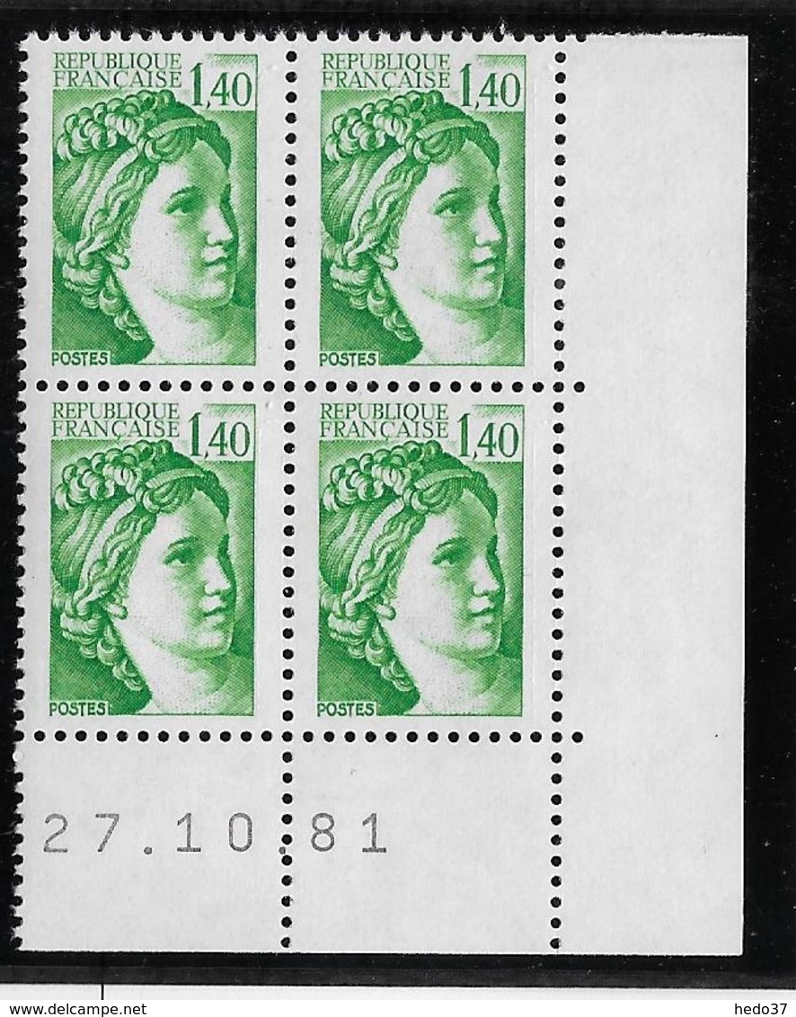 France N°2154 - Sabine De Gandon - Bloc De 4 Coin Daté - Neuf ** Sans Charnière - TB - 1977-1981 Sabine Of Gandon