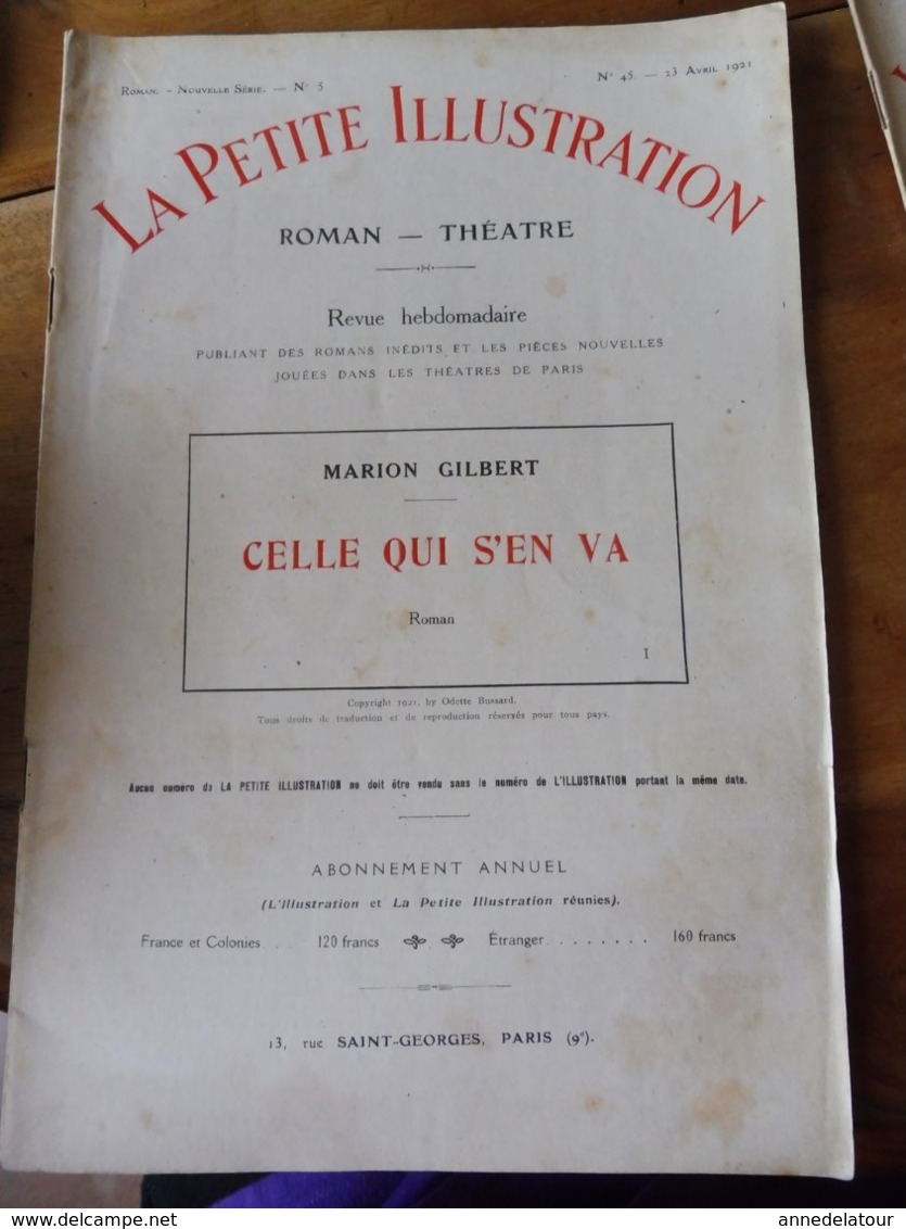 CELLE QUI S'EN VA , Par Marion Gilbert (roman)  - Illustrations De  J. SIMONT  (année 1921) - Otros & Sin Clasificación