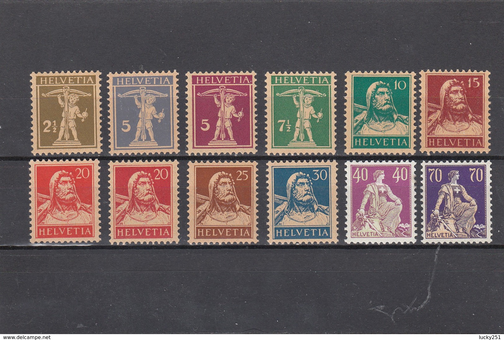 Suisse - Année 1924-27 - Timbres Divers, Fils De Tell, Buste De Tell, Helvitia -  N°YT 196/207** - Ungebraucht