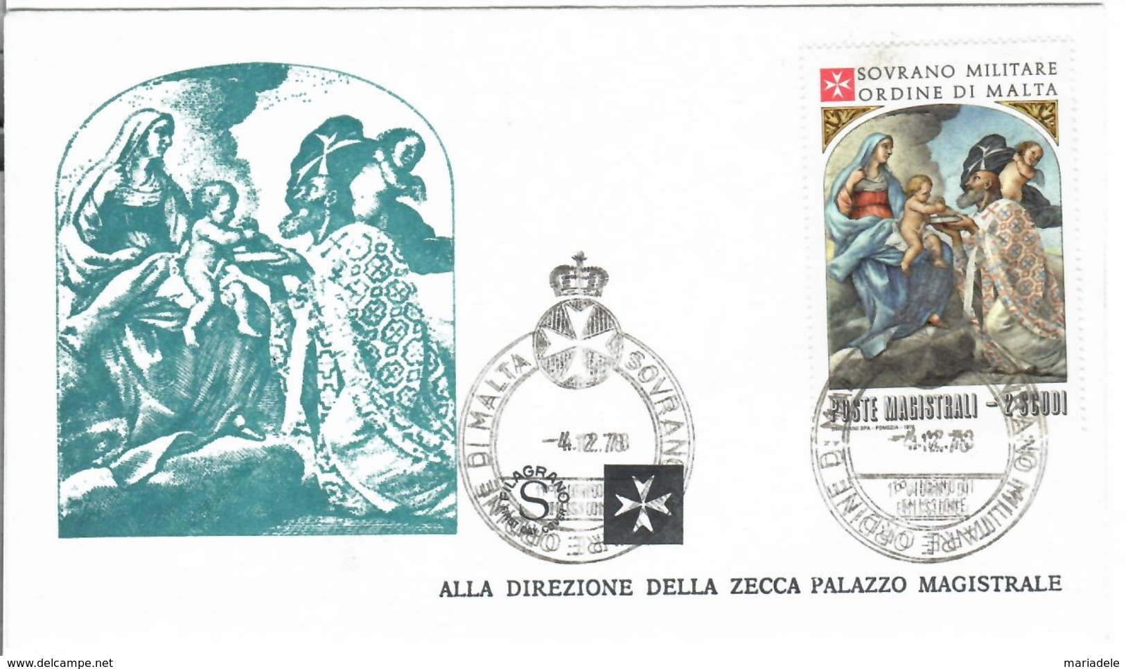 SMOM 1978, Natale (o), FDC Filagrano - Malta (Orden Von)