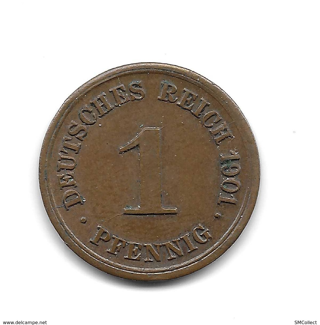 Allemagne. 1 Pfennig 1901 G Fautée (double Frappe De La Lettre D'atelier) - (465) - 1 Pfennig