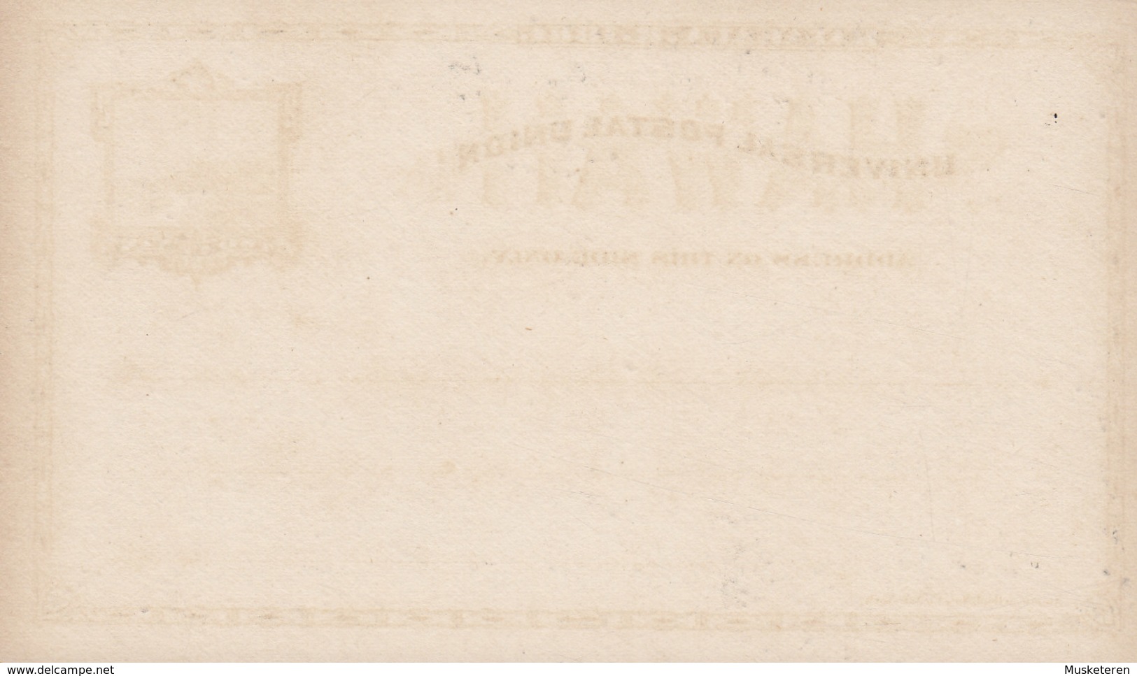 Hawaii UPU Universal Postal Union Postal Stationery Ganzsache Entier 1881, 2 Cents Unused (2 Scans) - Hawaï