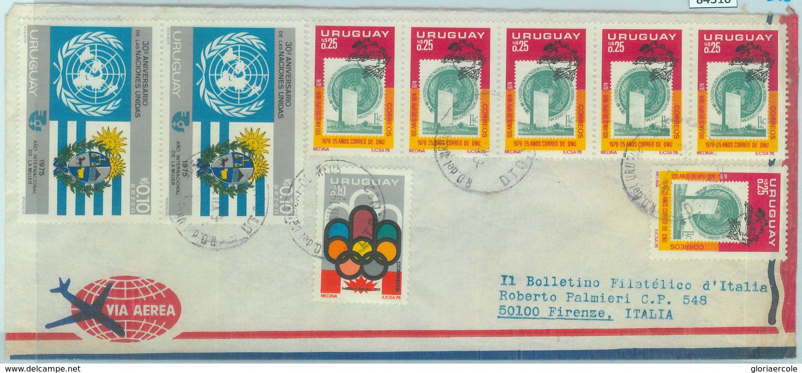 84310 - URUGUAY - Postal History -  COVER To ITALY 1978    UPU Olympic Games - Uruguay