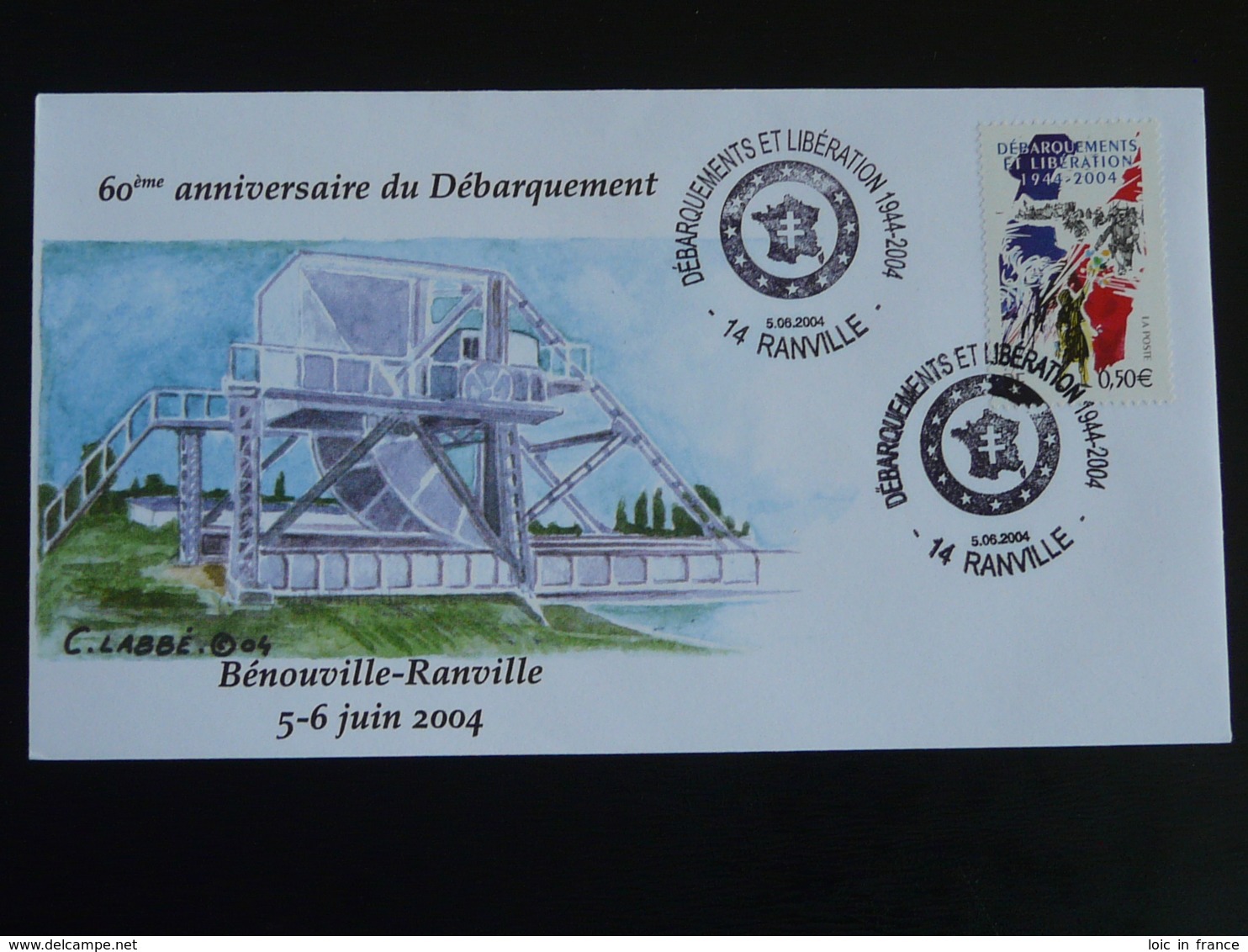 Lettre Commemorative Cover 60 Ans Du Débarquement Pont De Ranville 14 Calvados 2004 - WW2 (II Guerra Mundial)