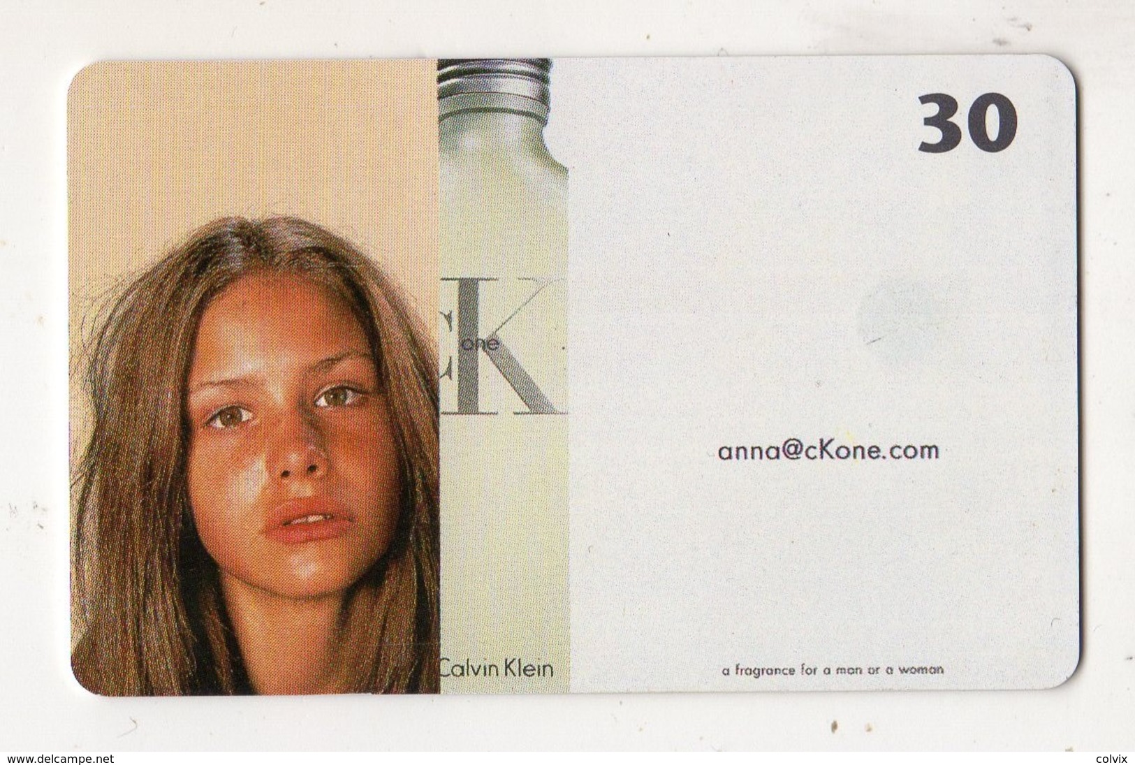 DANEMARK TELECARTE TELEKORT CALVIN KLEIN PARFUM 30 KR Date 2002 - Perfumes