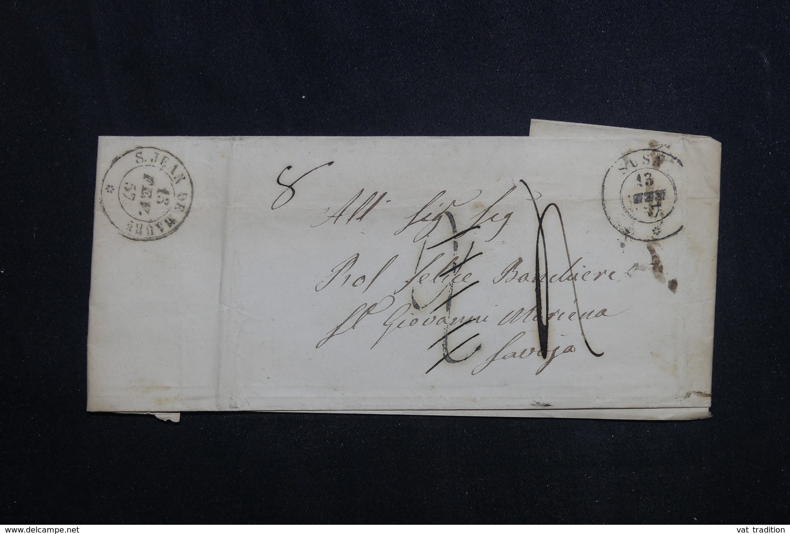 ITALIE - Lettre De Susa Pour St Jean De Maurienne ( Savoie ) En 1857  - L 62068 - Romagne