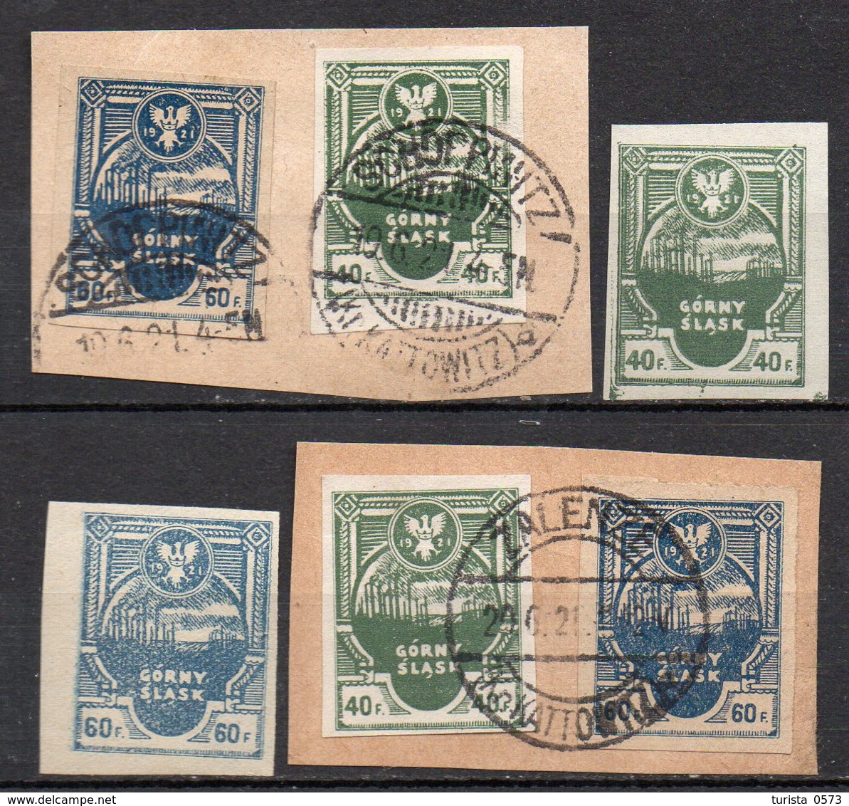 POLONIA 1921 Emissione Locale Insorti Alta Slesia Gorny Slask - Lotto Nuovi MNH /** E Timbrati Su Ritagli. - Sammlungen (ohne Album)