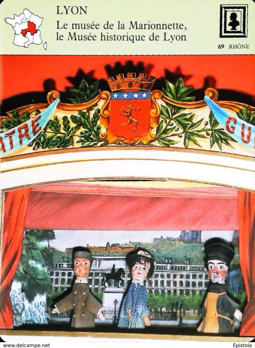 LYON  - Musée De La Marionnette - Petit Castelet "Guignol" Démontable - FICHE GEOGRAPHIQUE - Ed. Larousse-Laffont - Marionnettes