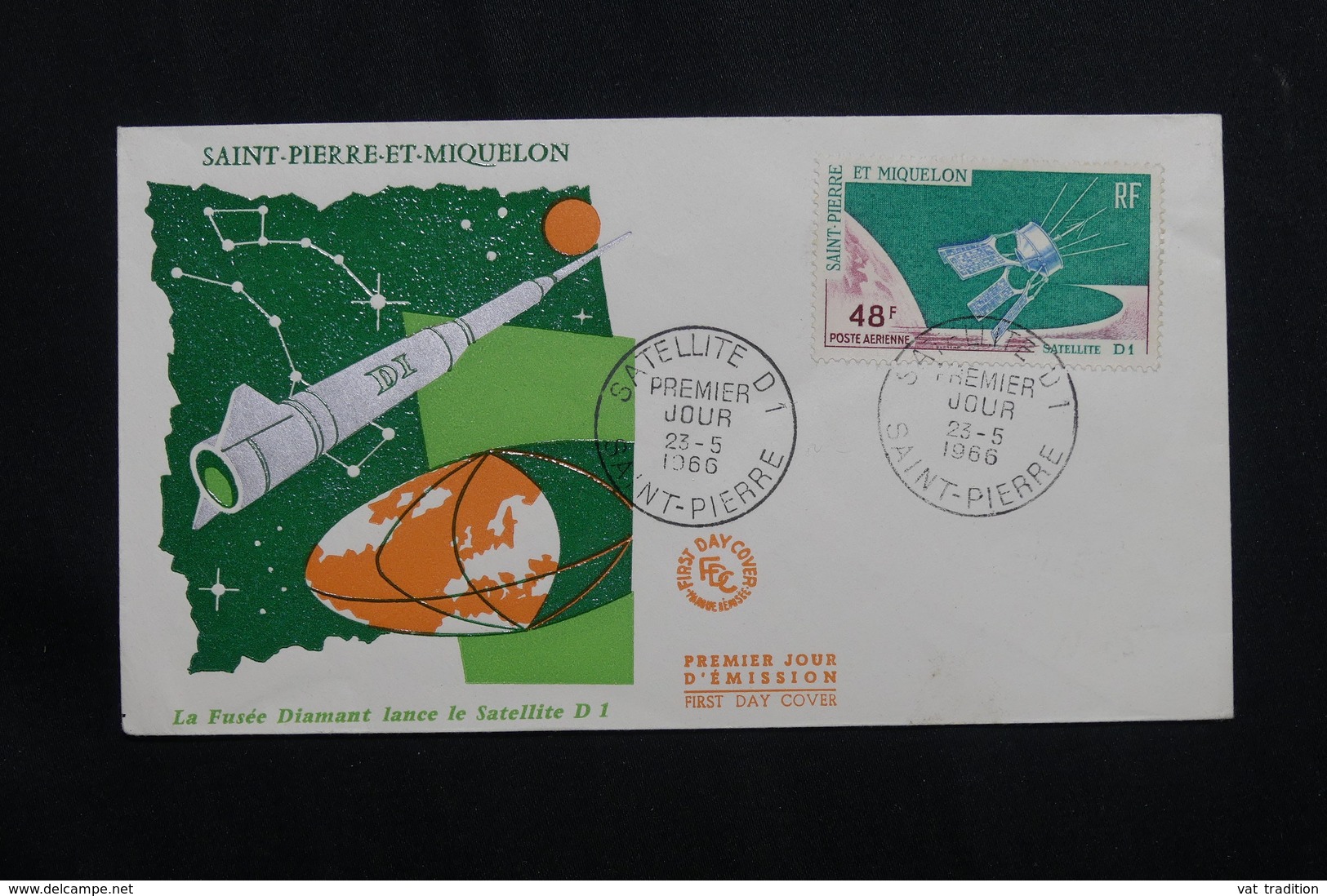 SAINT PIERRE ET MIQUELON - Enveloppe FDC En 1966 - Satellite - L 62091 - FDC