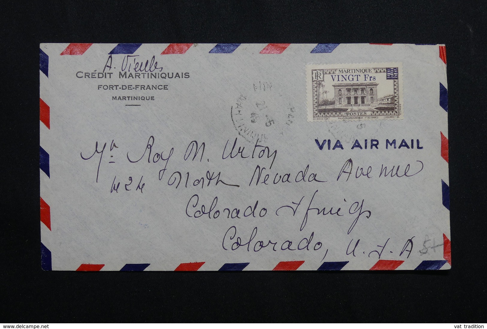 MARTINIQUE - Enveloppe Commerciale De Fort De France Pour Les USA En 1946, Affranchissement Plaisant  - L 62111 - Covers & Documents