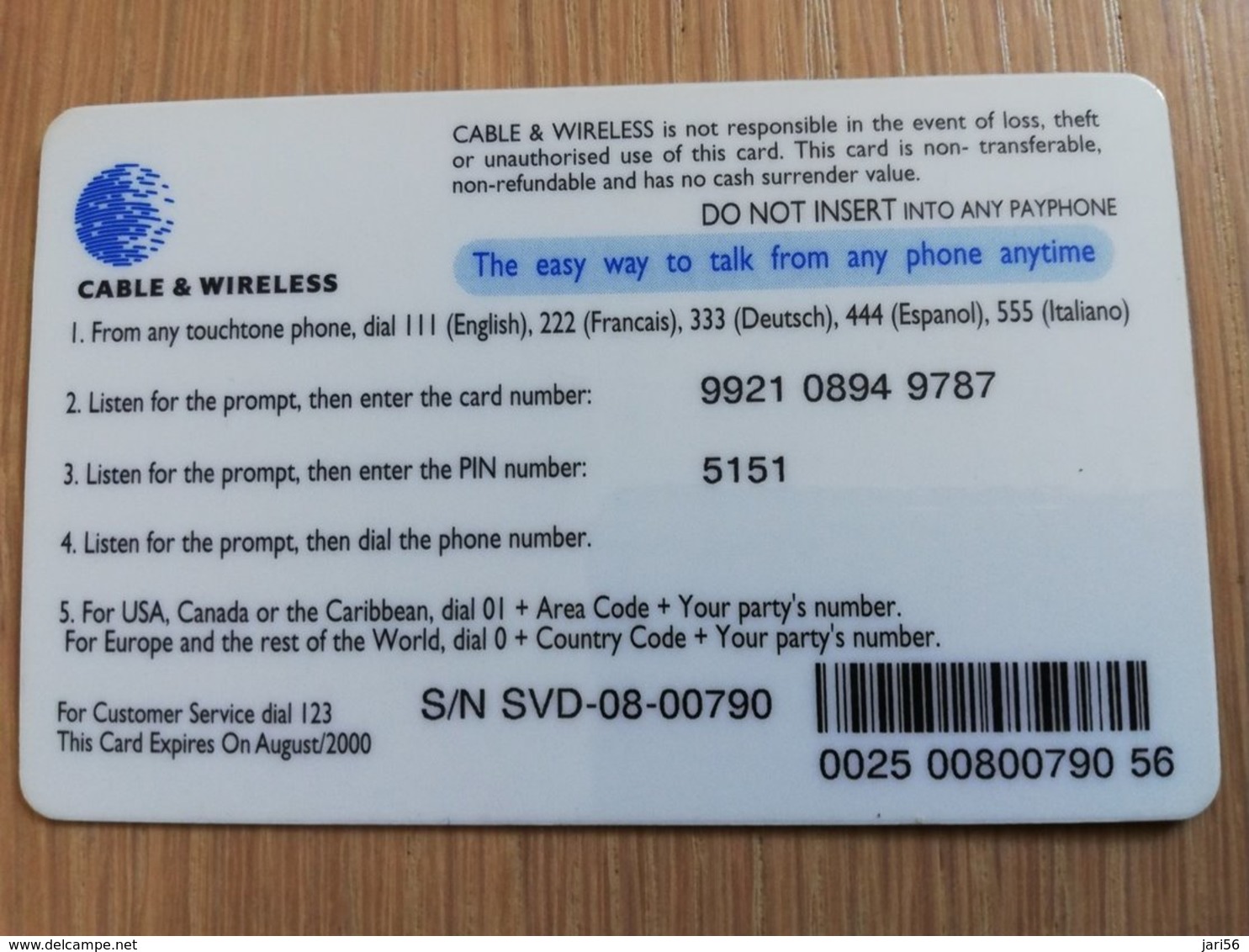 ST VINCENT & GRENADINES   $25,-  SVD 08 Prepaid  Fine Used  Card  **2142 ** - St. Vincent & The Grenadines