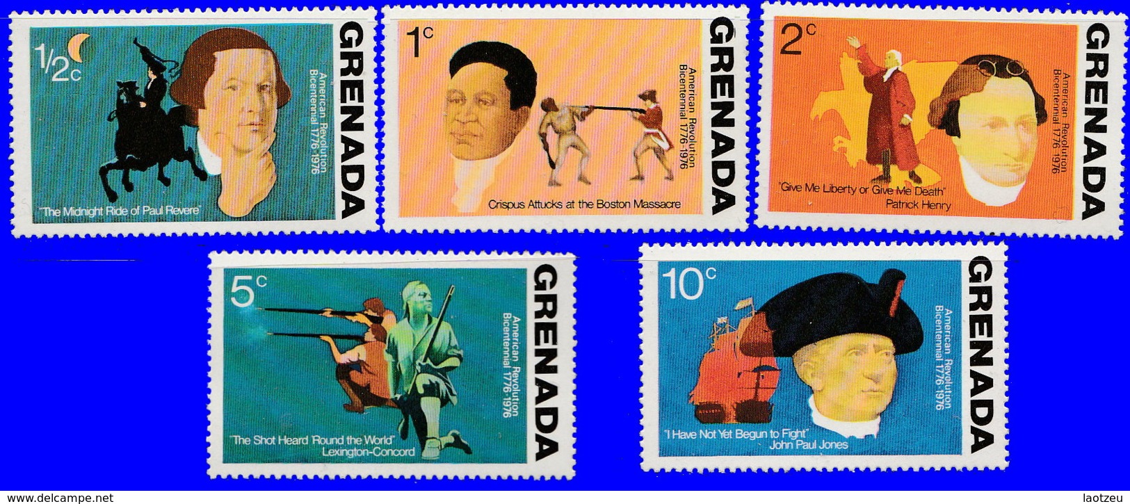 Grenade 1975. ~ YT 591/96** - 200 Ans Indépendance USA - Grenada (1974-...)
