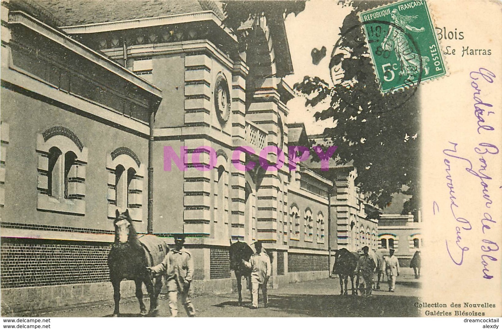 SL 41 BLOIS. Le Haras Avec Lads Et Chevaux 1908 Collection Des Nouvelles Galeries Blésoises - Blois