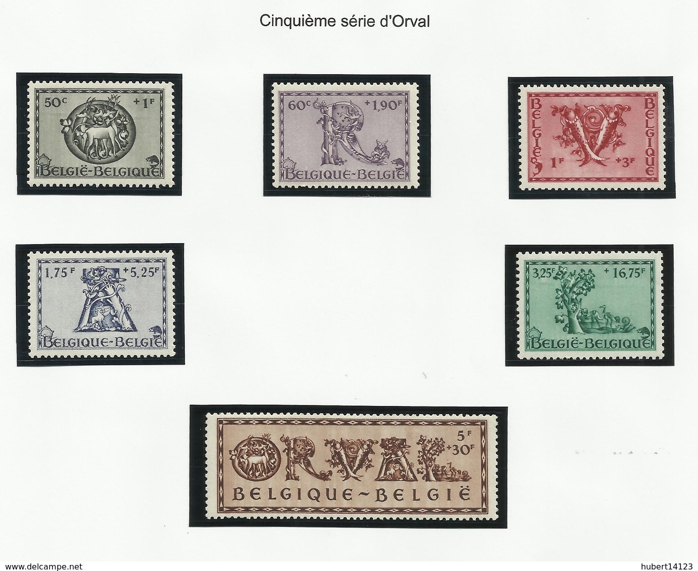 Belgique N° 568 à 640 de 1941 à 1943