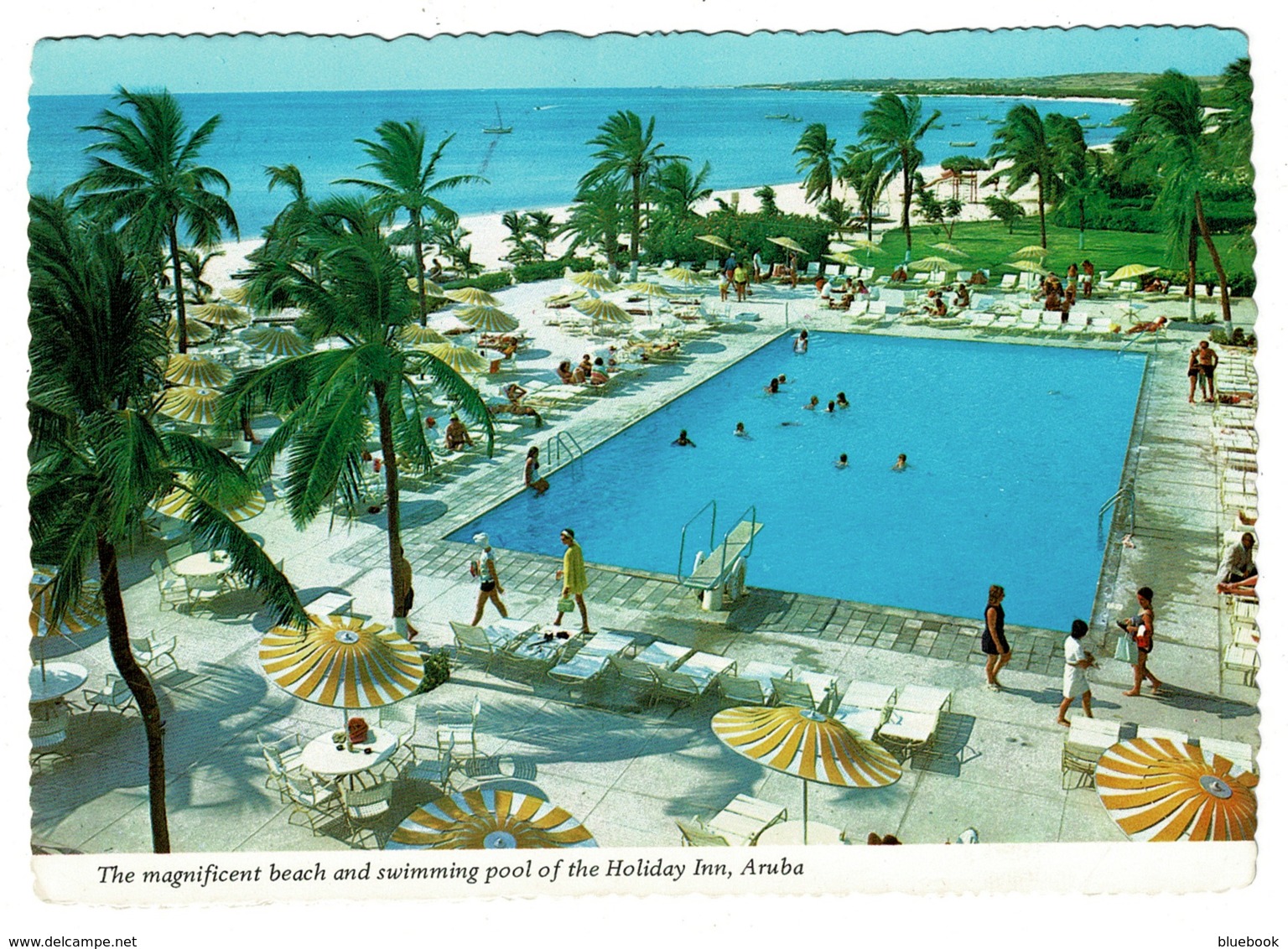 Ref 1367 - 1984 Postcard Holiday Inn Aruba - Netherland Antilles 60c Rate To Isle Of Wight - Aruba