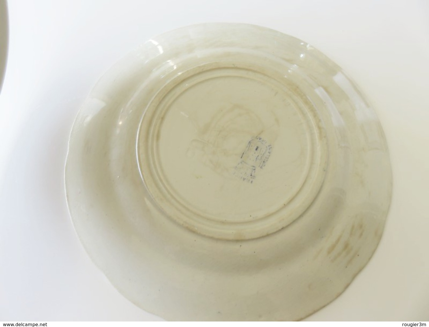 637 - Assiette parlante porcelaine opaque de Gien - Langage des fleurs - Pensée