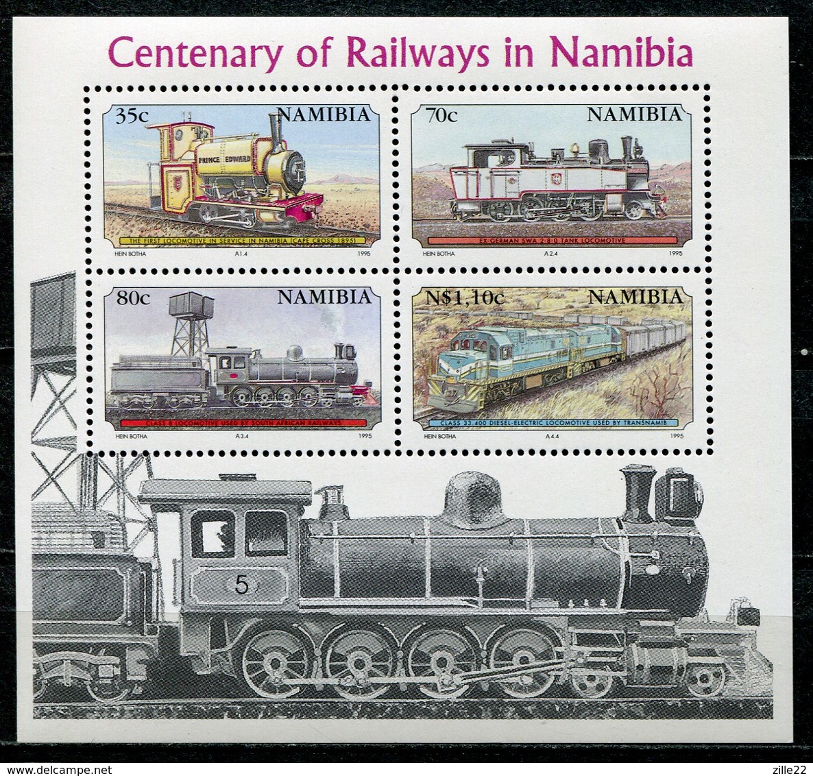 Namibia Mi# Block 21I Postfrisch/MNH - Railway, Trains - Namibia (1990- ...)