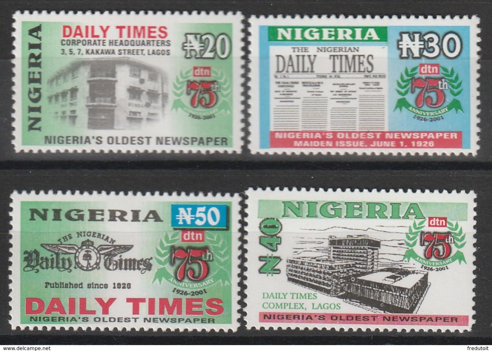 NIGERIA - N°720/3 ** (2001) - Nigeria (1961-...)