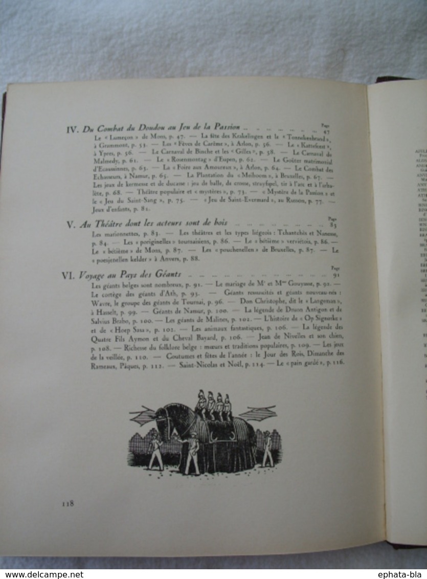 Folklore Belge. H. Liebrecht. Binche, Ath, Fosse, Iseghem, Mons, Nivelle, Renaix, Russon, Thuin, Tournai, Wevelghem, ..