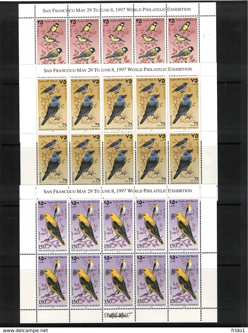 Palestine 1997 Birds Sheets Of 10 Postfrisch / MNH - Palästina