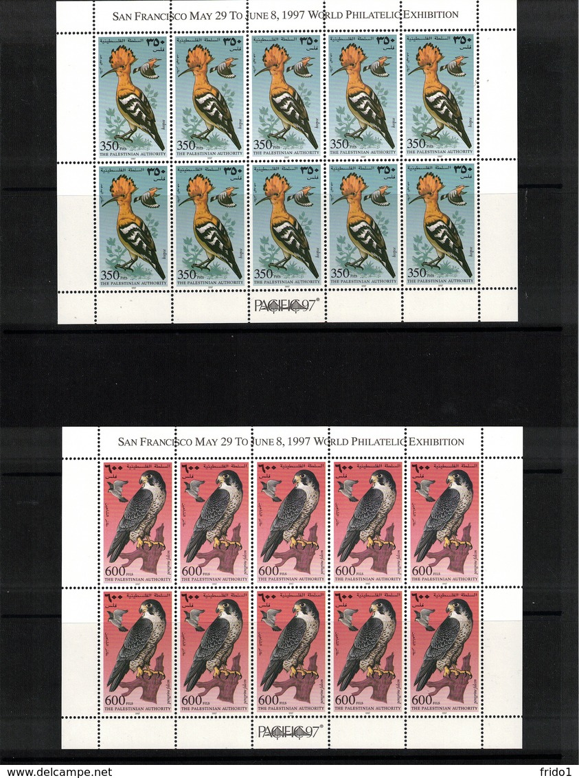 Palestine 1997 Birds Sheets Of 10 Postfrisch / MNH - Palästina