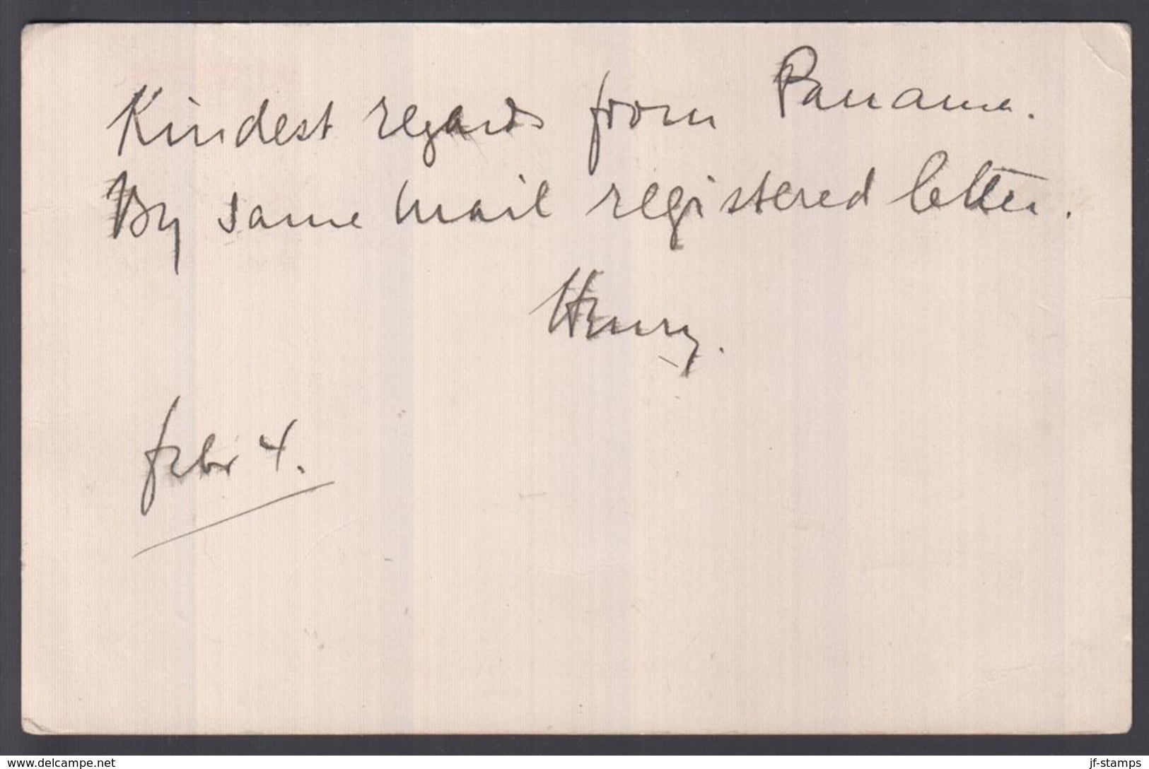 1909. PANAMA. CARTE POSTALE 2 DOS CENTISIMOS DE BALBOA. To Hoboken, N.J. USA From PAN... () - JF362168 - Panamá