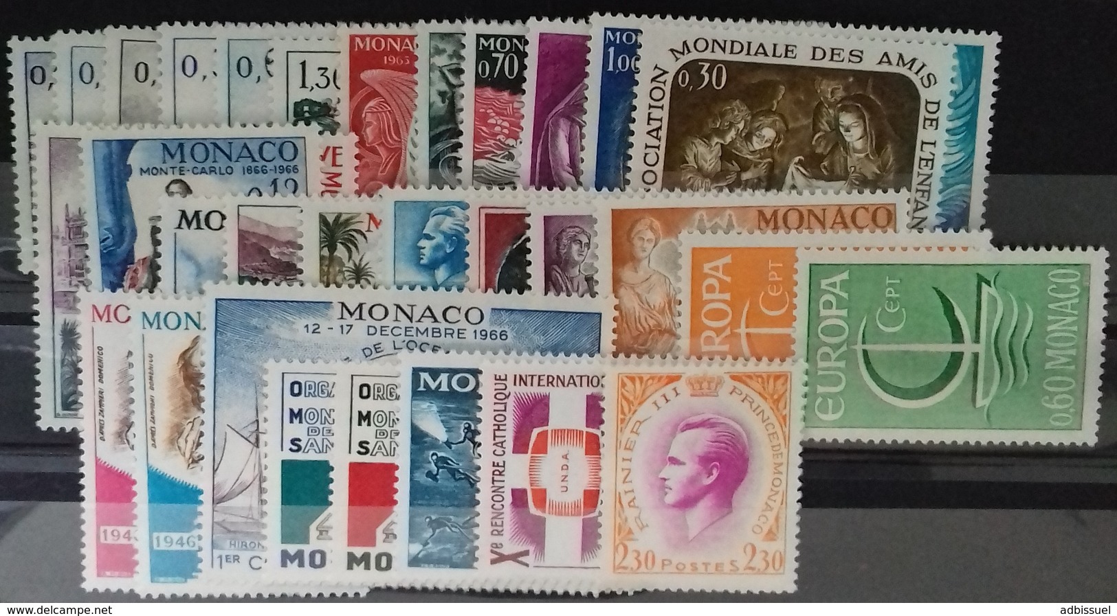 MONACO ANNEE COMPLETE 1966 COTE 28 € NEUFS ** MNH N° 677 à 707 Soit 31 Timbres. TB - Annate Complete