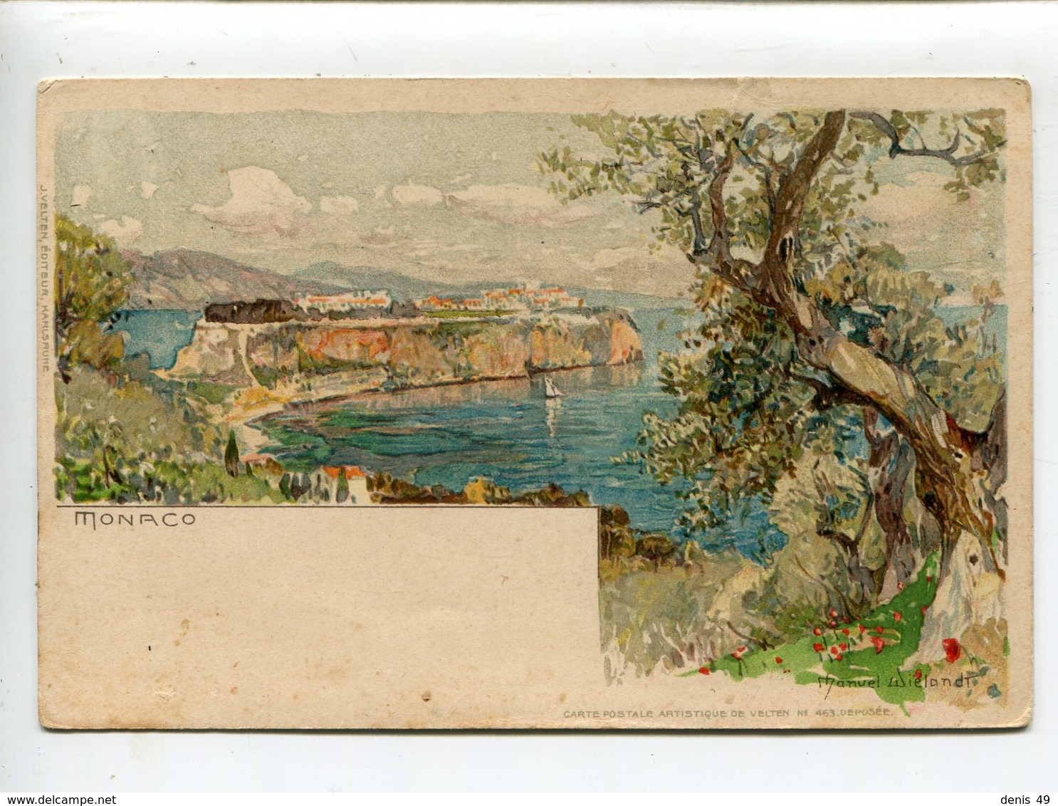 Monaco Illustrateur Lithographie - Les Terrasses