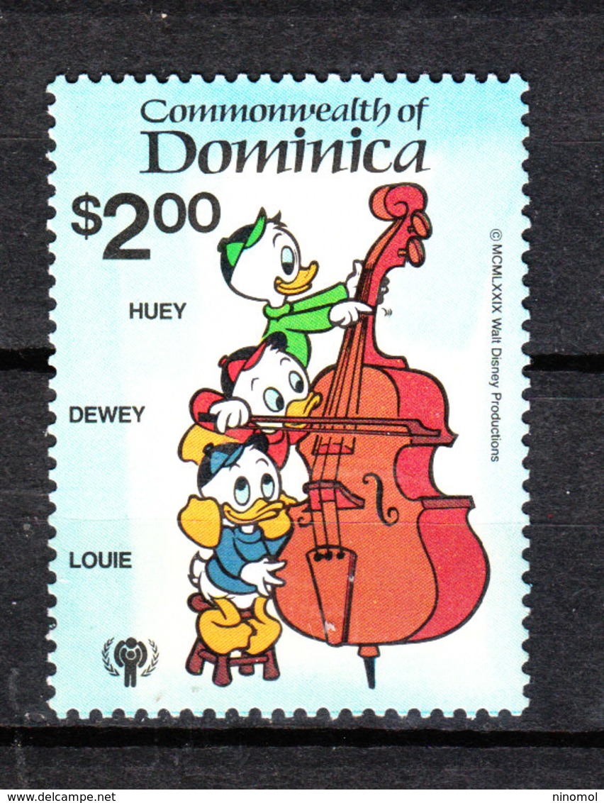 Dominica  - 1979. Disney. Qui Quo Qua Suonano Il Violoncello. Huey Dewey Louie Play The Cello. MNH - Disney