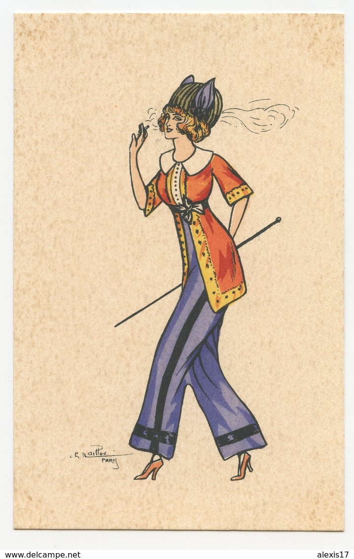 Illustrateur Naillod.belle époque Mode 1900 La Femme élégante Avec Sa Cigarette - Naillod