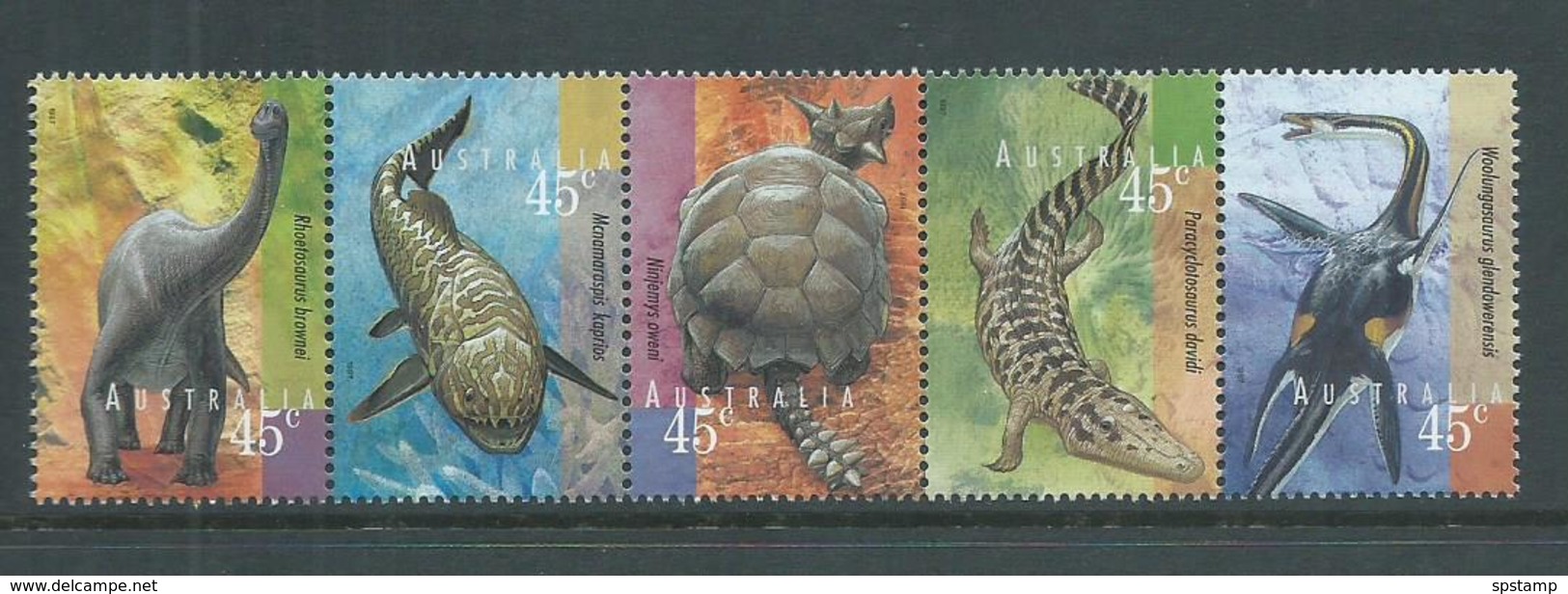 Australia 1997 Prehistoric Animals Strip Of 5 MNH - Nuovi