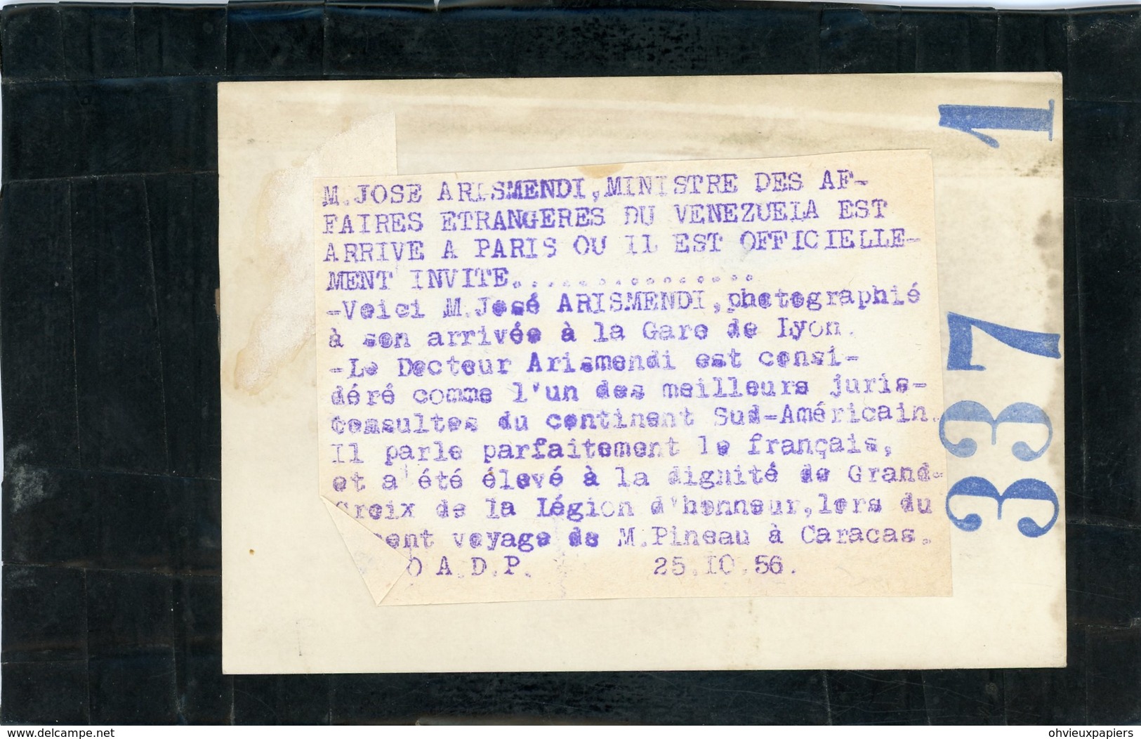 Photo De Presse /  LAKOV MALIK   Diplomate Russe , Ambassadeur En 1953 - Persone Identificate