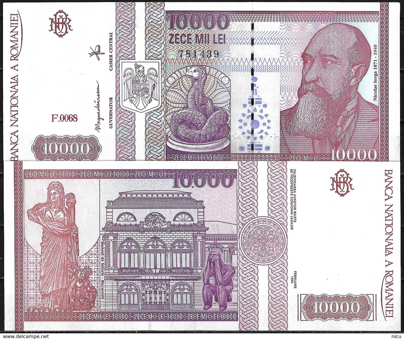 10.000 LEI BANKNOTE FROM ROMANIA EDITED IN 1994 - Romania