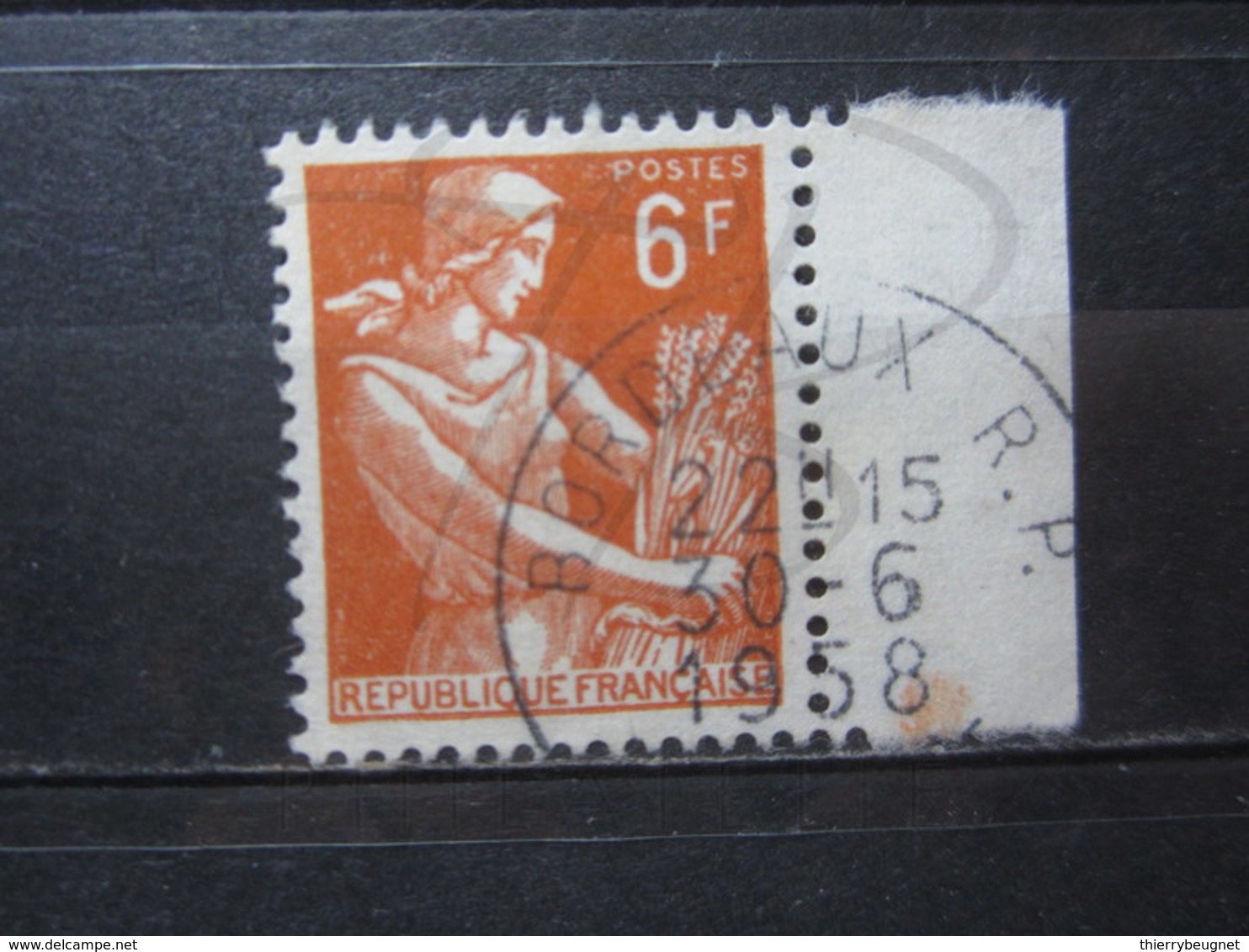 VEND BEAU TIMBRE DE FRANCE N° 1115 + BDF , OBLITERATION " BORDEAUX " !!! - 1957-1959 Mietitrice