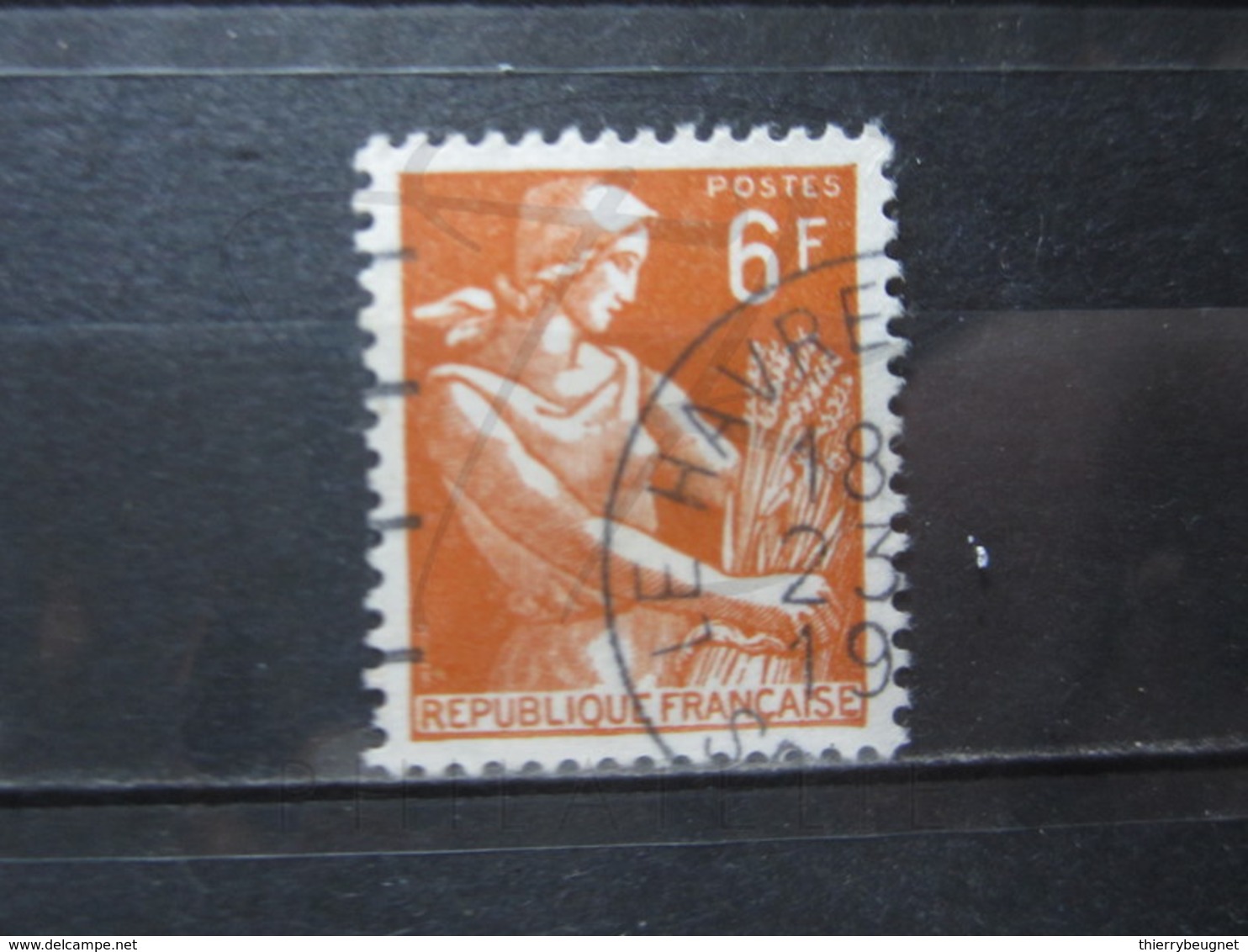 VEND BEAU TIMBRE DE FRANCE N° 1115 , OBLITERATION " LE HAVRE " !!! - 1957-1959 Moissonneuse