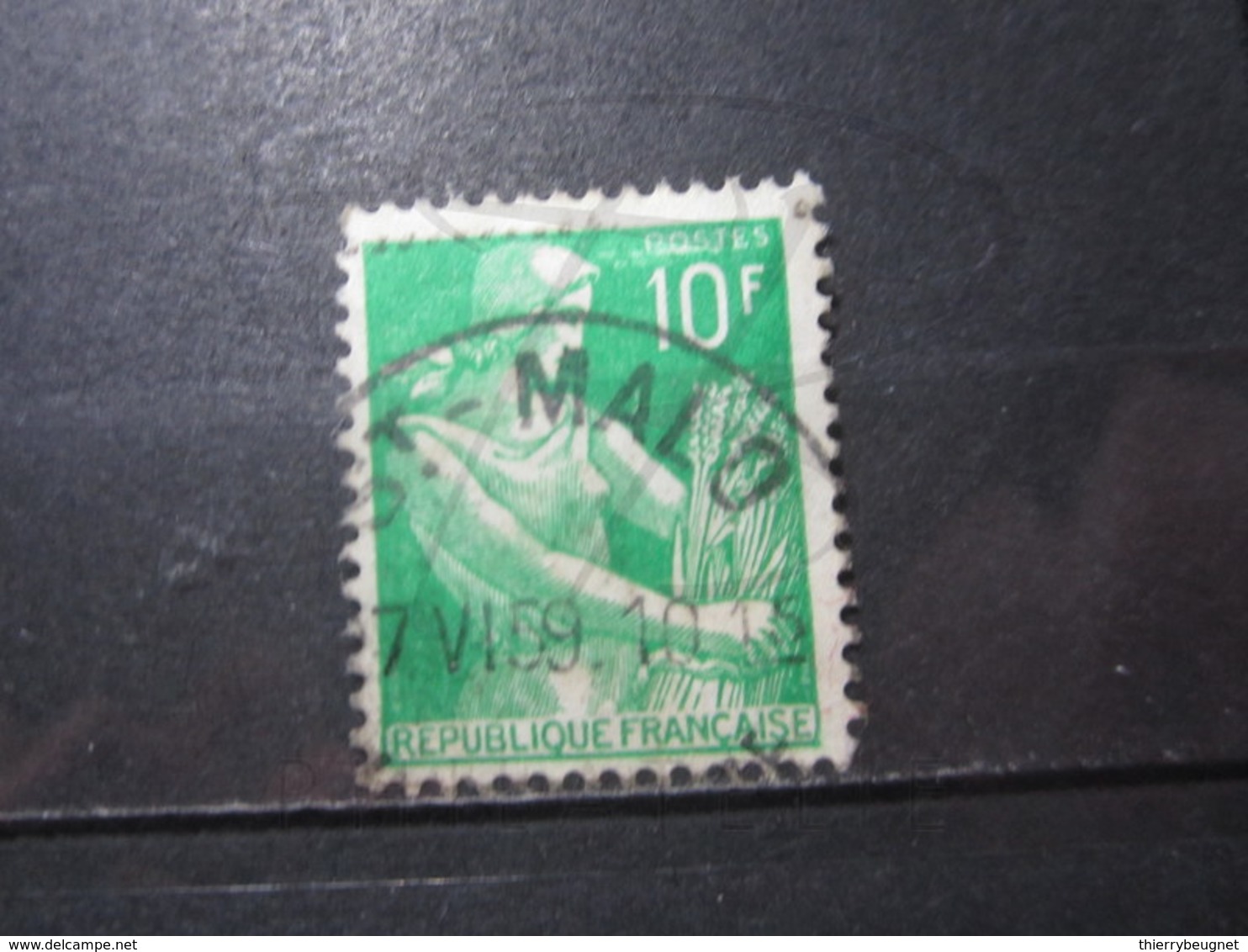 VEND BEAU TIMBRE DE FRANCE N° 1115A , OBLITERATION " ST-MALO " !!! - 1957-1959 Oogst