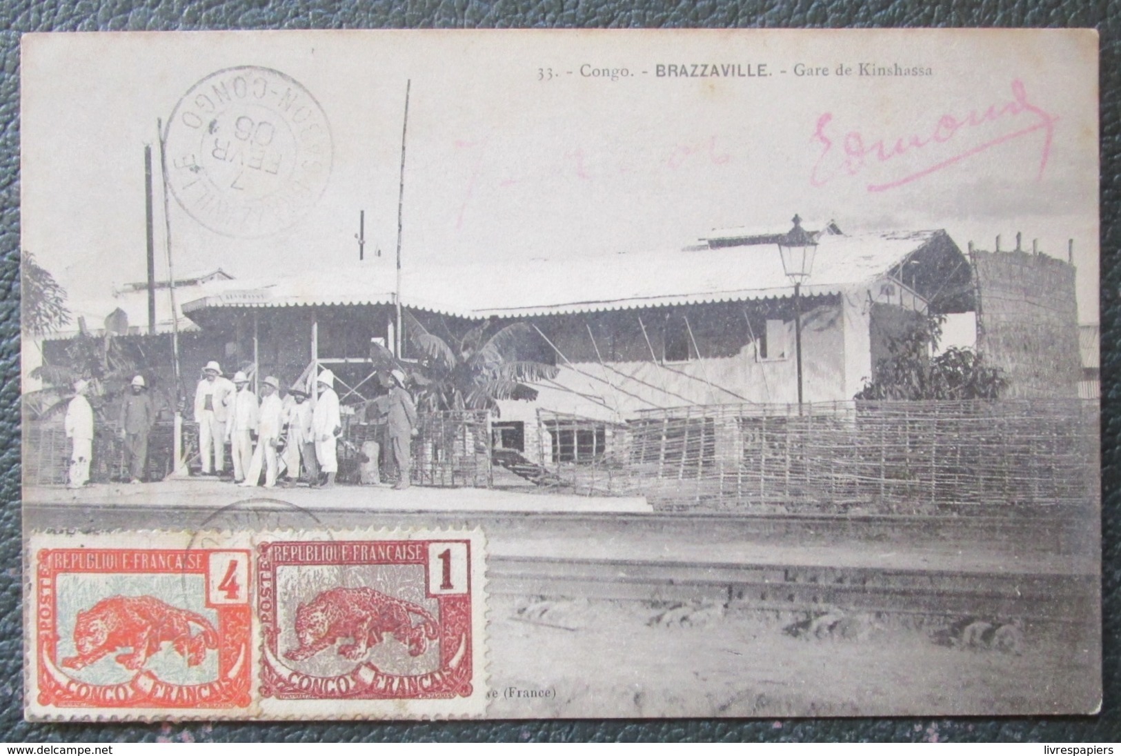 Congo Kinshasa  Gare   Cpa Timbrée - Kinshasa - Leopoldville (Leopoldstadt)